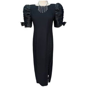 Black vintage 80s full length dress